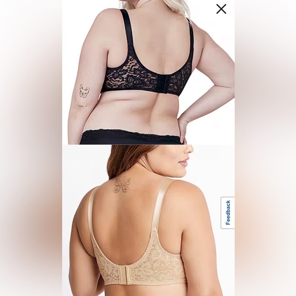 (2 Bras)Bali Lace 'N Smooth® Underwire Full Coverage Bra-3432, 42 D